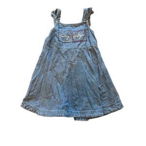 Tommy Hilfiger Vintage Embroidered Girls Denim Jumper Dress - 5